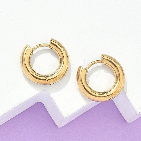 Ion Plating(IP) 304 Stainless Steel Huggie Hoop Earrings EJEW-F111-14mm-G-1