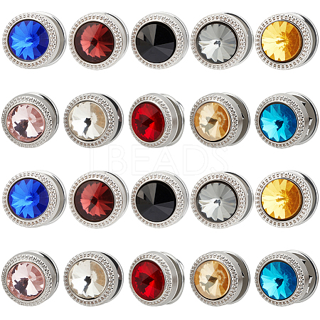 20Pcs 2 Bags 10 Colors PP Plastic Lapel Pin Backs JEWB-CY0001-06-1
