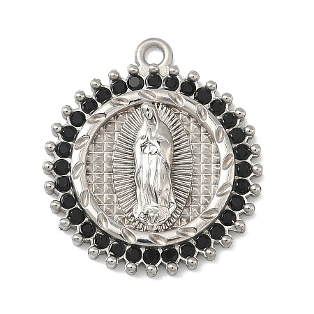 304 Stainless Steel & Rhinestone Pendants STAS-G371-09G-02P-1