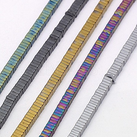 Electroplate Non-magnetic Synthetic Hematite Heishi Beads Strands G-J171B-4x4mm-M-1