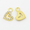 Alloy Crystal Rhinestone Heart Charms for Valentine's day Jewelry X-RB-D071-M-2