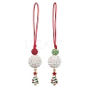 Christmas Tree Alloy Enamel with Rhinestone Pendant Decorations HJEW-JM02097-1