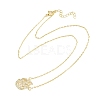 Brass Micro Pave Clear Cubic Zirconia Flame Pendant Adjustable Slider Necklaces KK-CBA4547-10G-5