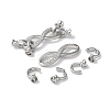 Rack Plating Brass Pave Clear Cubic Zirconia Fold Over Clasps KK-M264-15P-3