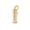 Brass Micro Pave Cubic Zirconia Charms KK-I382-03G-I-1