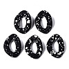 Spray Painted CCB Plastic Linking Rings X-CCB-Q091-018B-1