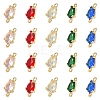 10Pcs 5 Colors Transparent Glass Links/Connectors GLAA-YW0004-42-1