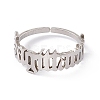 Non-Tarnish 304 Stainless Steel Constellation Open Cuff Ring for Women RJEW-C035-01E-P-2