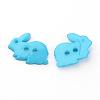 2-Hole Opaque Solid Color Bunny Acrylic Buttons BUTT-S020-35-2