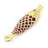 Brass Enamel Fish Connector Charms KK-H527-11G-06-2