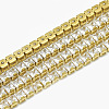 Brass Square Cubic Zirconia Chains CHC-N014-09-A-FF-1