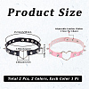 2Pcs 2 Colors Adjustable Gothic PU Leather Alloy Heart Spike Rivet Heart Choker Necklaces for Women NJEW-CL0001-17B-2