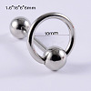 Circle Ring 304 Stainless Steel Straight Barbell 15 Gauge Piercing Tongue Rings for Women Men WG8A634-02-1