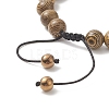 4Pcs 4 Color Natural Wood & Alloy Skull & Synthetic Hematite Braided Bead Bracelets Set BJEW-JB09214-6