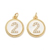 Brass Micro Pave Clear Cubic Zirconia Charms ZIRC-I052-16G-02-2