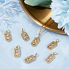 10Pcs Brass Micro Pave Clear Cubic Zirconia Charms ZIRC-BBC0001-25-5