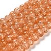 Spray Painted Crackle Glass Beads Strands CCG-Q001-10mm-05-1