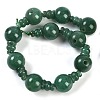 Natural Green Aventurine 3-Hole Guru Beads Strands G-H064-E07-01-3