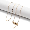 Ion Plating(IP) Adjustable 304 Stainless Steel Dapped Chain Necklaces NJEW-K270-02G-1