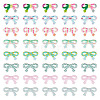 40Pcs 8 Colors Printed Opaque Acrylic Beads MACR-TA0002-65-1