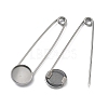 304 Stainless Steel Safety Pin Brooch Base Settings STAS-A142-02B-P-2