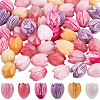 60Pcs 6 Colors Synthetic Coral Carved Flower Beads FIND-SC0023-24-1
