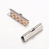 Rectangle 304 Stainless Steel Ribbon Crimp Ends STAS-L183-06-1