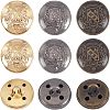 Olycraft 18Pcs 3 Colors Alloy Button BUTT-OC0001-14-1