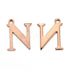 Ion Plating(IP) 304 Stainless Steel Alphabet Charms STAS-H122-N-RG-1
