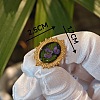 304 Stainless Steel with Epoxy Dried Flower Cuff Rings FS-WG90479-01-1