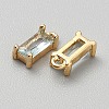 Golden Plated Brass Cubic Zirconia Charms ZIRC-WH0015-01G-10-2