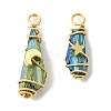 2Pcs Electroplated Natural Quartz Crystal Dyed Copper Wire Wrapped Pendants PALLOY-JF03169-01-1