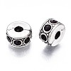 Brass Rhinestone European Clasps KK-N291-01AS-08-2