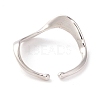 925 Sterling Silver Plain Cuff Ring for Girl Women RJEW-C008-06P-2