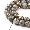Natural Pyrite Beads Strands G-G839-01-10mm-2