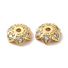 Brass Micro Pave Cubic Zirconia Bead Cap KK-E068-VF851-2-3