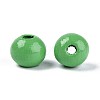 Spray Painted Round Natural Schima Wood Beads WOOD-A018-8mm-08-2
