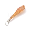 Electroplated Raw Rough Natural Quartz Crystal Copper Wire Wrapped Pendants PALLOY-JF02410-02-4
