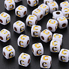 Opaque White Acrylic Beads MACR-Q242-010C-1