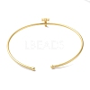 Rack Plating Brass Micro Pave Clear Cubic Zirconia Letter Open Cuff Bangles BJEW-A018-01G-T-3