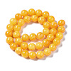 Natural Dyed Yellow Jade Gemstone Bead Strands G-R271-10mm-Y07-2