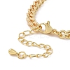 Cubic Zirconia Leopard Link Bracelet Brass Curb Chains for Women BJEW-G664-01G-01-4