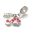 Rack Plating Alloy Crystal Rhinestone European Dangle Charms PALLOY-P307-12AS-2