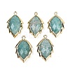 Natural Amazonite Faceted Leaf Pendants G-I375-04G-02-1