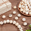 80Pcs 8 Styles Printed Wood European Beads WOOD-AR0001-37-4