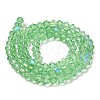 Transparent Electroplate Glass Beads Strands GLAA-F029-4mm-D24-2