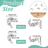 200Pcs 2 Size 304 Stainless Steel Bead Tips STAS-UN0049-85-3