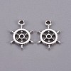 Tibetan Style Alloy Helm Pendants TIBEP-16625-AS-NR-1