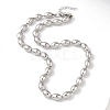 Non-Tarnish 304 Stainless Steel Rice Beads Necklace for Women NJEW-B107-04P-1