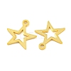 925 Sterling Silver Hollow Star Charms STER-B005-38G-2